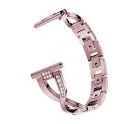 Stainless Straps Fit For Garmin Vivoactive 3 For Samsung Gear S2 3/ Active 2 For Amazfit GTS Mini 2e(Rose Pink)
