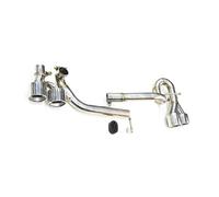 Stainless Tailpipe Nozzle For 5 Series M5 E60 03-10 520i 525i 528i 530i Look Quad Muffler Exhaust Tips Dual To 4-Out(Silver)