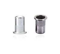Stainless Threaded Insert Nutserts, 304 Stainless Steel Flat Head Metric Threaded Rivet Nut M3-M12(M4 20pcs)