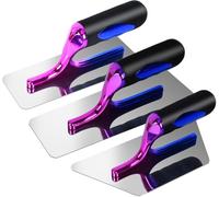 Stainless Venetian Plaster Trowel Set - 3 pcs Polished and Dazzling Construction Plaster Tool for Artistic Painting, Venetian Plaster, Marmorino, Microcement Decorative Modeling