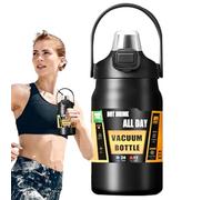 Stainless Water Bottle - Thermal Cup with Handle | Keep 8H Heat and 12H Cold Large Capacity Stainless Steel Water Bottle - for Hiking, Backpacking, Outdoor Sports, Gym, Indoor, Workplace, Home