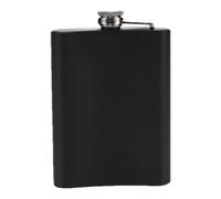 Stainless Whiskey - Matte Black Liquor Holder, Leakproof Alcohol | Hinged Cap Drinking Bottle Gift Option, Compact Steel Beverage Container for Husband Brother Fiance Men Boyfriend Friends