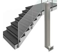 Stainlesss Clamp Corner Post Modern Railing for Balcony Fits 3/101/2" s/Wood/Plastic Panels andDesign Ideal for Contemporary Spaces