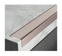 Stair Anti Slip Nosing L-Shape Step Edge Trim,Metal Stair Edge Protector | Treads Edge Trim for Indoor Outdoor Steps, Safetys Corner Edge Guard Strip, W 30 70 mm 10cm(Rose gold,3x2x145cm)