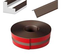 Stair Anti Slip Nosing,Self Adhesive Stair Protector Vinyl Edging Strip Corner Guard Staircase Threshold Strip Flexible PVC Treads Edge Trim for Outdoor Indoor Uses (Brown, 5m×7.3cm)