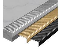 Stair Anti Slip Nosing, Stair Edge Protector, Bullnose Design, for Indoor/Outdoor Staircases, Aluminium Stair Edge Trim, Metal Corner Trim, L-Shaped Black Non-Slip And Waterproof Stair Nosing(Black,10