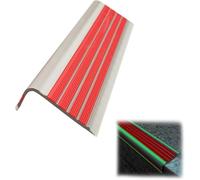 Stair Anti-slip Trim, Luminous Stair Protection Strips, Self-adhesive Anti-collision Tape, 2.5x5cm Rubber Corner Guards, Multi-function Reflective Pedals (Brown L:100cm/3.3ft)