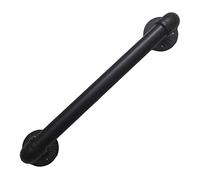 Stair Armrest Wall Handrail Stairs Pool Safety Handrails Banister Rail Support Kit Black for Disabled,Elderly or Child in Inside Outside Metal Wrought Iron Pipe/80Cm