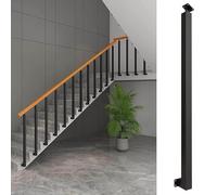 Stair Baluster Posts - 270° Adjustable Side Mount Square Metal Railing Spindles,Indoor Stair Railing Kits,Wrought Iron Posts for Deck Porch Steps Family Villas Stair(Size:70cm/27.6in,Color:Black)