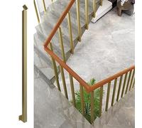 Stair Baluster Posts - 270° Adjustable Side Mount Square Metal Railing Spindles,Indoor Stair Railing Kits,Wrought Iron Posts for Deck Porch Steps Family Villas Stair(Size:70cm/27.6in,Color:Gold)