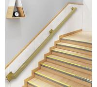 Stair Banister Handrail Kit - Gold Metal Wall Mounted for Indoor Use - Perfect for Lofts, Villas, Corridors