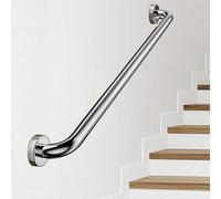 Stair Banister Stainless Steel Handrail Non-Slip Grab Bar - 30cm-150cm Staircase Railings, Wall Mounted Non-Slip Handle Safety Support Rod - Silver(1.3ft/40cm)
