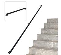 Stair Banisters Handrails Railings, Wall Handrail Kit Staircase Hand Rails Armrest, Safety Support Rod Black Square Pipe Elderly Kids Balustrade(15ft/450cm)
