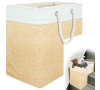 Stair Basket for Carpeted and Wooden Stairs - Laundry Basket for Stairs with Handle, 16" L x 10" W x 16" H Storage Staircase basket for Toys, Clothes, Books, Tools, Magazine, with Hard Board