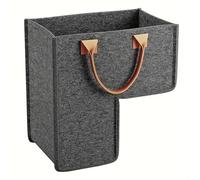 Stair Basket - Sturdy Corner Bin, Laundry Dust Holder | Foldable Felt Staircase Baskets with Handles, Innovative Storage L-Shape Tidy Organizer for Carpeted Wooden Stairs Offices Decoration