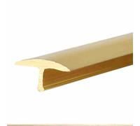 Stair Brass Threshold Bar T-Shaped Transition Strip Metal Ramp Cover Gold Edge Protect Flooring Gap Decorative (2.45x1.15cm)