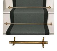 Stair Carpet Clips, Brass Rug Brackets for Preventing Slippage, Minimalist Design for Securely Holding Rugs on Stairways