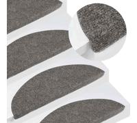 Stair Carpet Mats Needle Felt Grey 56x17x3cm Adhesive Washable 10pcs 95%PES 5%PP