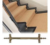 Stair Carpet Rod,Brass Stair Carpet Runner Holder Rods, 10 Pack Decorative Rug Pole with Oval Finials, Custom Size for Fixed Stairs, 28in/71cm - Enhance Your Stairway Style