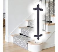 Stair Carpet Rod Heavy-Duty Stair Carpet Fixing Bar, Office & Hotel Lobby Staircases Carpets Runner Rod Set, Black Metal Anti-Shifting Stairway Treads Rods(5 Set,55inch/140cm)