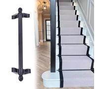 Stair Carpet Rods with Holder Brackets, Adjustable Length for Secure Installation in Museums and Art Galleries