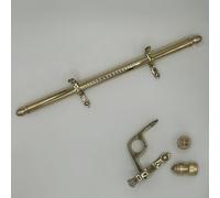 Stair Carpet Runner Rod Set with Elegant Brass Poles and Round Finials Hardware Brackets for Secure Carpet Installation