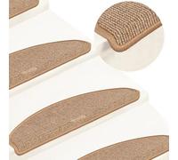 Stair Carpet Treads 15pcs Light Brown 65x21x4cm 100% PP Non-Slip Sound Dampening