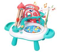 Stair Climber Sink Toy with Race tracks, Electric Fishing Toy Play Water Playset with Music & Sound Effect, Early Education Gift for Toddlers (Green)