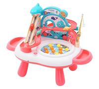 Stair Climber Sink Toy with Race tracks, Electric Fishing Toy Play Water Playset with Music & Sound Effect, Early Education Gift for Toddlers (Pink)