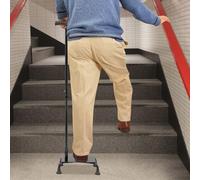 Stair Climbing Assist Cane Adjustable Metal Walking Stick Portable Stair Lift Aid for Seniors, Elderly, The Disabled, People With Knee And Hip Pain-Black/29 * 19 * 85-105cm/Max. Load 330lbs/150Kgs