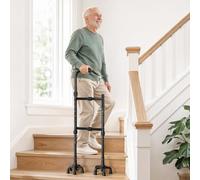 Stair Climbing Assist Cane with Adjustable Height & 8-Claw Base | Durable aluminum cane with adjustable height and 8-claw base helps seniors navigate stairs safely on various floors