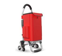 Stair Climbing Shopping Trolley Cart, Lightweight Aluminium Frame, 36L Capacity, Detachable Oxford Bag, Checkerboard Pattern, Perfect for Groceries