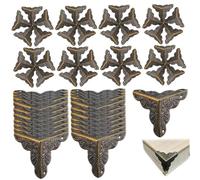 Stair Dust Corners, 100PCS 0.98" Antique Dust Corners for Stairs, Triangle Rattan Carved Metal Corner Protector, Easy to Use Stair Corner Dust Guards Bronze, Stair Dust Corners for Wooden Steps