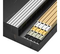 Stair Edge Protector,Aluminum Alloy Non-Slip Metal Stair Nosing,Indoor Outdoor Waterproof Tread Stairs Nose Molding Step Edging Trim(Gold,4cmx1m)