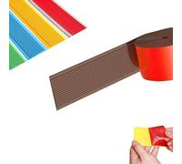 Stair Edge Protector,Anti-slip Stair Nosing,PVC Rubber Angle Step Edge,Waterproof Wear Resistant,Fire Retardant,Self-Adhesive,for Stairs Tread Steps Ramps Indoor Outdoor(Brown,100 mmx10 m)