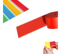 Stair Edge Protector,Anti-slip Stair Nosing,PVC Rubber Angle Step Edge,Waterproof Wear Resistant,Fire Retardant,Self-Adhesive,for Stairs Tread Steps Ramps Indoor Outdoor(Red,100 mmx5 m)
