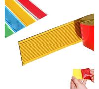 Stair Edge Protector,Anti-slip Stair Nosing,PVC Rubber Angle Step Edge,Waterproof Wear Resistant,Fire Retardant,Self-Adhesive,for Stairs Tread Steps Ramps Indoor Outdoor(Orange-yellow,50 mmx10 m)