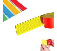 Stair Edge Protector,Anti-slip Stair Nosing,PVC Rubber Angle Step Edge,Waterproof Wear Resistant,Fire Retardant,Self-Adhesive,for Stairs Tread Steps Ramps Indoor Outdoor(Yellow,50 mmx5 m)