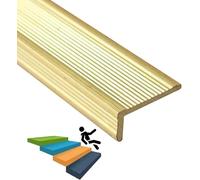 Stair Edge Protector Brass - Safety Step Treads Nosing Trim, L-Shaped Edging Guard, Transition Strip Customizable