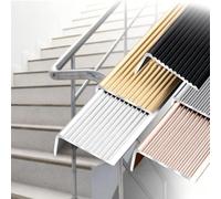Stair Edge Protector, Non Slip Self-Adhesive Aluminum Stair Nose | Walk The Stairs Safely, Scratch and Wear Resistant, Durable, Five Colors, for Staircases(Black,90cm L 50mm*30mm)