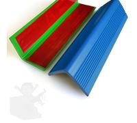 Stair Edge Protector Pack of 5, L-Shape Step Edge Trim Strips, Self Adhesive Rubber Stair Anti Slip Nosing(Blue,W3.5xH3.5cm)