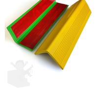 Stair Edge Protector Pack of 5, L-Shape Step Edge Trim Strips, Self Adhesive Rubber Stair Anti Slip Nosing(Yellow,W3.5xH3.5cm)