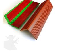 Stair Edge Protector Pack of 5, L-Shape Step Edge Trim Strips, Self Adhesive Rubber Stair Anti Slip Nosing(Red,W2.5xH2.5cm)