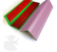 Stair Edge Protector Pack of 5, L-Shape Step Edge Trim Strips, Self Adhesive Rubber Stair Anti Slip Nosing(Pink,W2.5xH2.5cm)