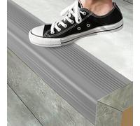 Stair Edge Protector, Set of 15 Self Adhesive Non-slip Staircase Step Stair Corner Trim Strips, Step Edge Trim, for Home, Schools, Kindergartens, Hospitals, Shopping Centers, 90 * 5 * 2.5cm (Grey)