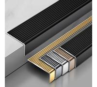 Stair Edge Protector,Stair Nosing Edge Anti Slip Traction Treads, Aluminium Alloy Stair Nosing Protector,Can Be Cut(Purple Gold,90cm L 100mm*30mm)