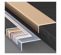Stair Edge Protector Stair Nosing Edge AntiSlip Traction Treads, Heavy Duty 2mm Thick Aluminum Alloy, Stair Edge Trim, Help Elderly, ChildrenTo Walk The Stairs Safely(Black,W4 x H2cm)