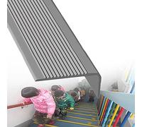 Stair Edge Protector Treads AntiSlip Rubber Strips for Indoor/Outdoor Steps Traction Nosing Trim for Stair Safety Grey Staircase Pads 157.48in Length