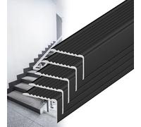 Stair Edge Trim Metal Black, Self-Adhesive Stairs Edge Protector for Homes/Scholls/Apartments, Outdoor Staircase Nose Molding for Wooden, Concrete Steps(5 PCS,L 120cm x W 50mm x H 20mm)