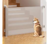 Stair gate extendable for babies, door gate extendable, height 86cm safety door for pets and children, stair guard roller blind suitable for stairs/doors/inside and outside (Grey, 300CM)